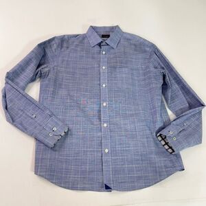 Untuckit Shirt Mens XL Avellino Slim Fit Blue Plaid Button Up Long Sleeve Cotton